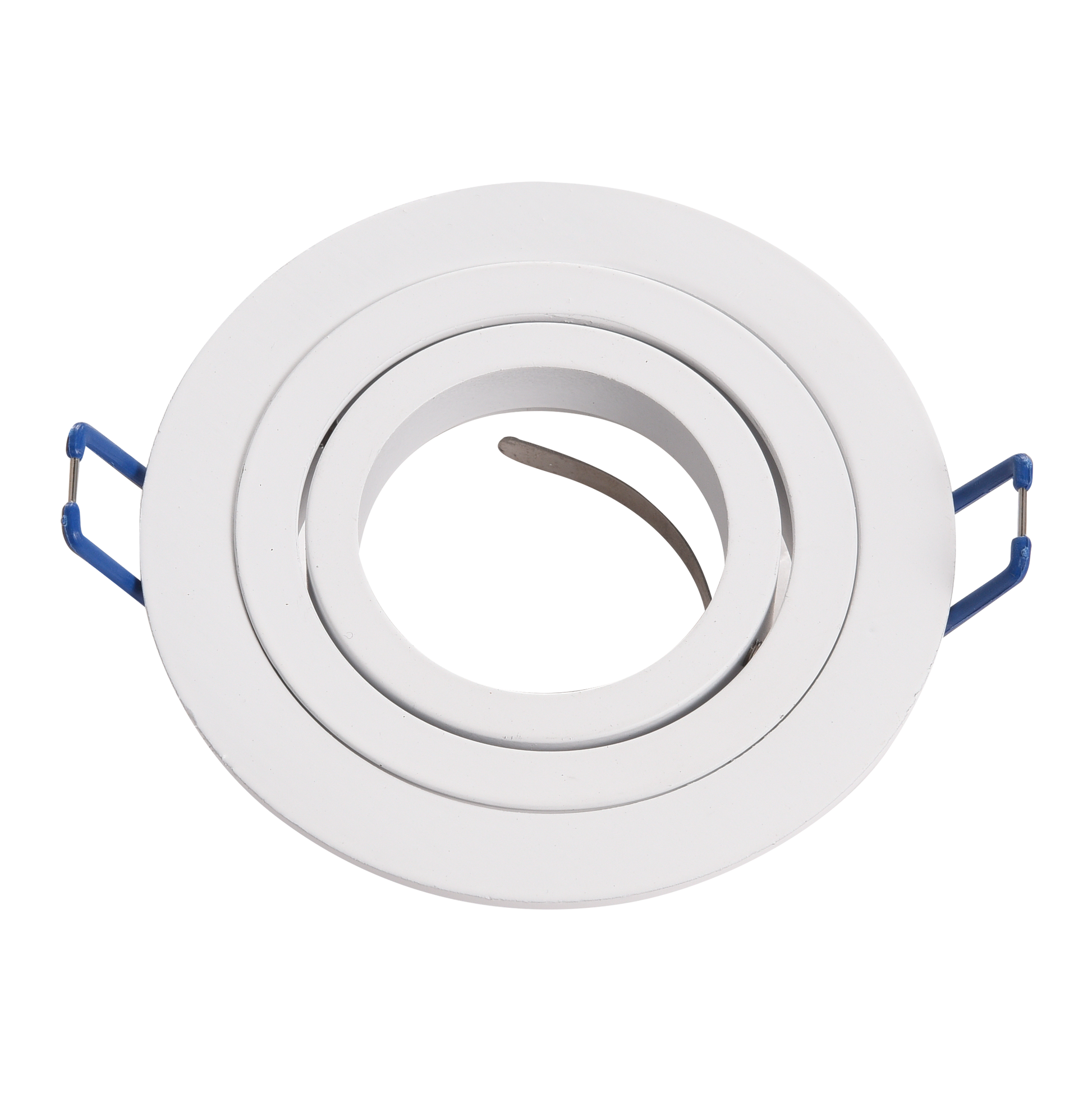 Empotrable Cenote Blanco Redondo, Fabrilamp 14348RE01 — luminaria interior de aluminio blanco orientable con soporte GU10