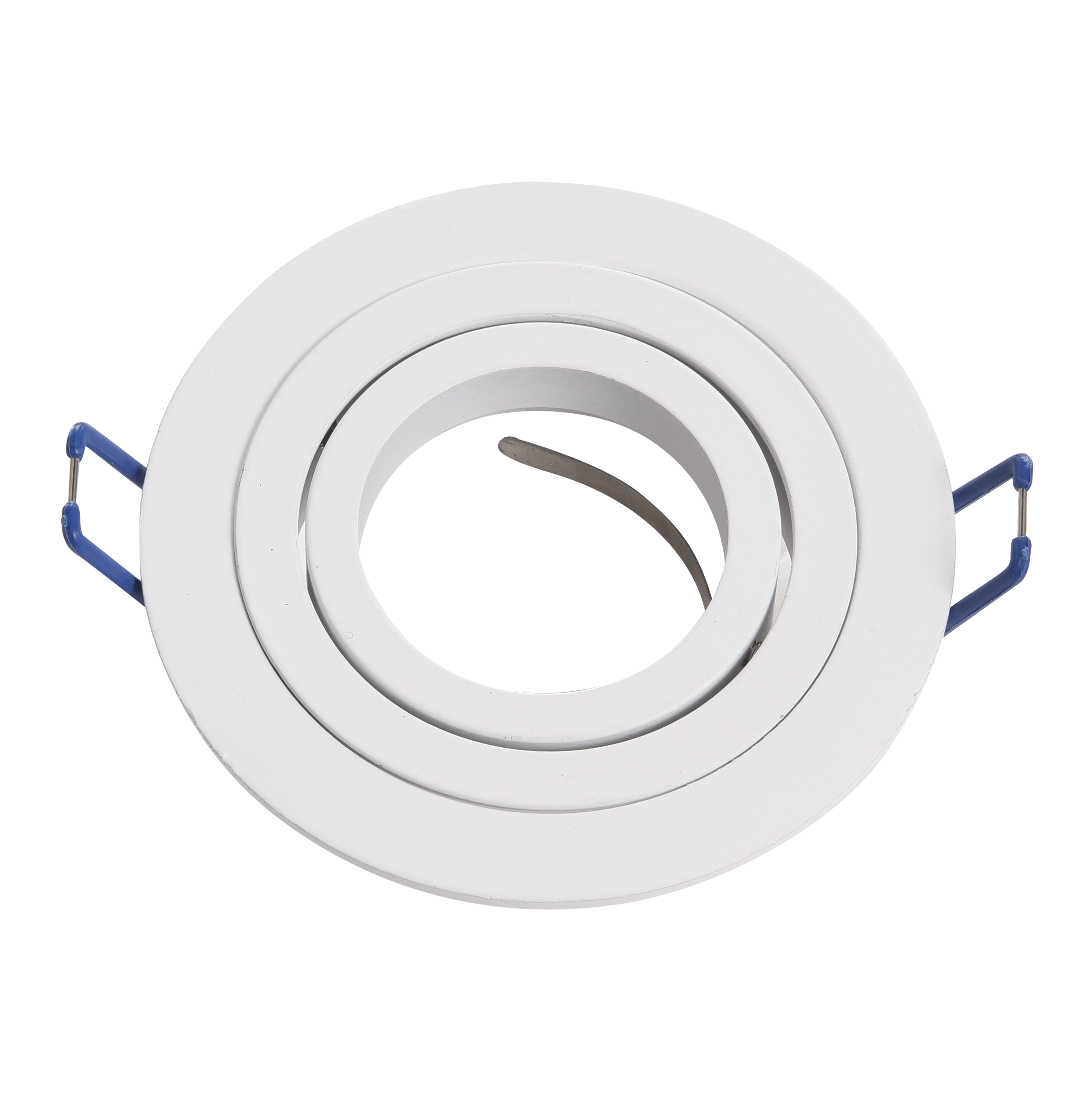 Empotrable Cenote Blanco Redondo, Fabrilamp 14348RE01 — luminaria interior de aluminio blanco orientable con soporte GU10