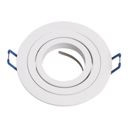 Empotrable Cenote Blanco Redondo, Fabrilamp 14348RE01 — luminaria interior de aluminio blanco orientable con soporte GU10