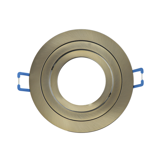 Empotrable redondo Cenote de cuero con acabado en aluminio, Fabrilamp 14348RE14, foco orientable para iluminación interior.