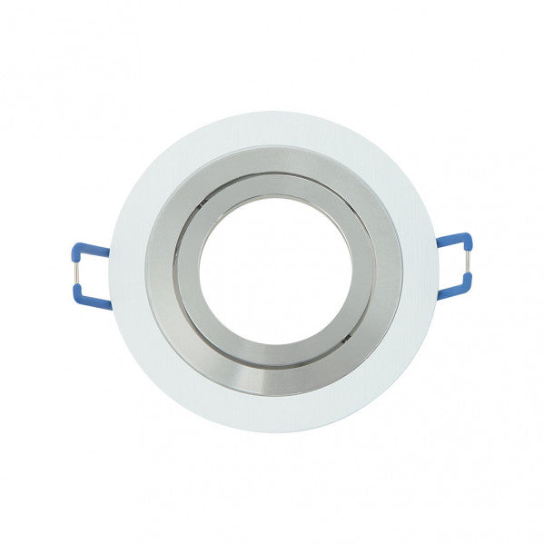 Lámpara empotrable Cenote Blanco/Cromo de Fabrilamp (14348RE46), aluminio, foco orientable GU10, iluminación interior para uso doméstico.