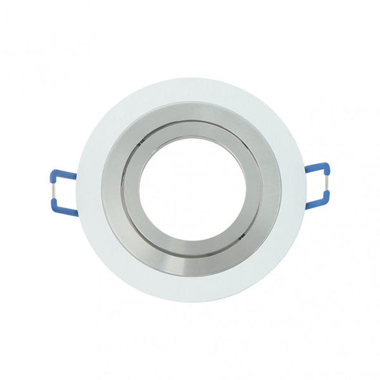 Lámpara empotrable Cenote Blanco/Cromo de Fabrilamp (14348RE46), aluminio, foco orientable GU10, iluminación interior para uso doméstico.