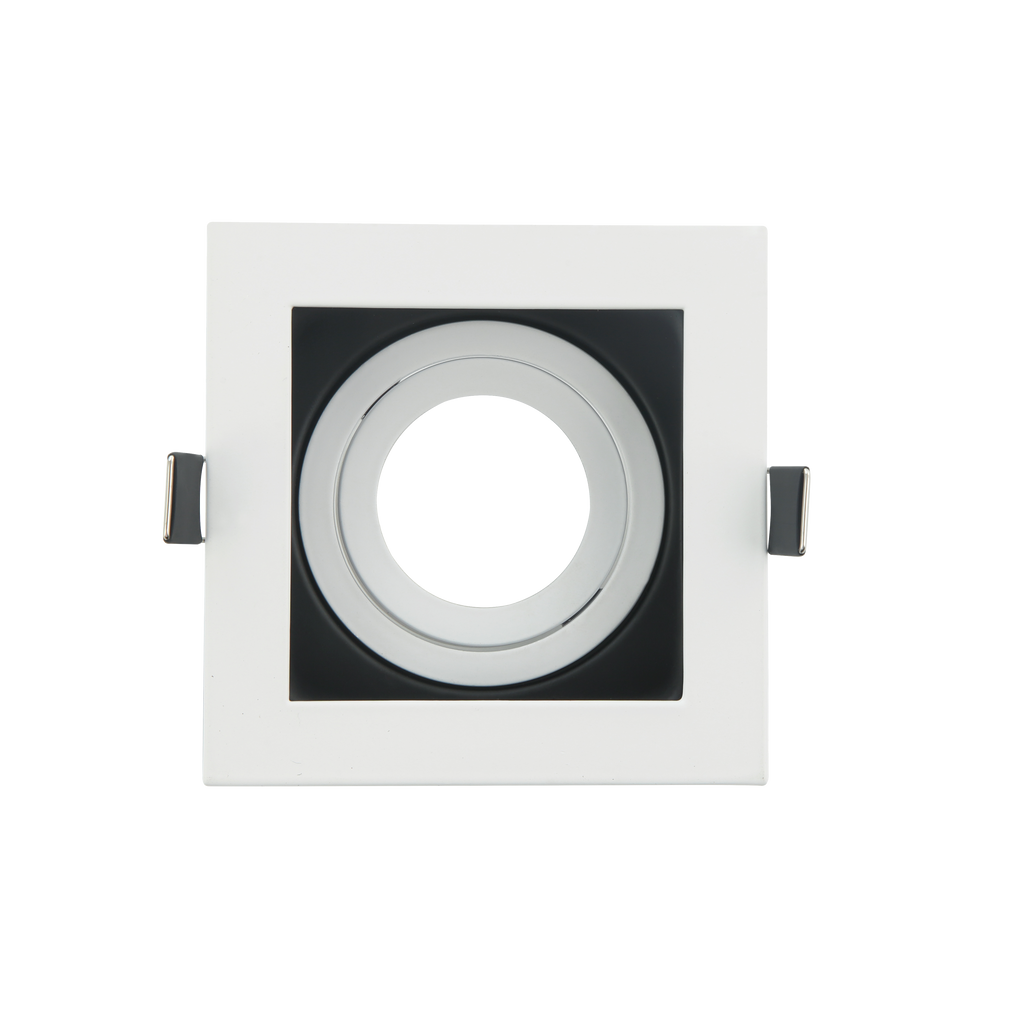 Empotrable BATU cuadrado blanco/negro de aluminio, orientable, GU10 — Fabrilamp 14368CU01, iluminación interior doméstica