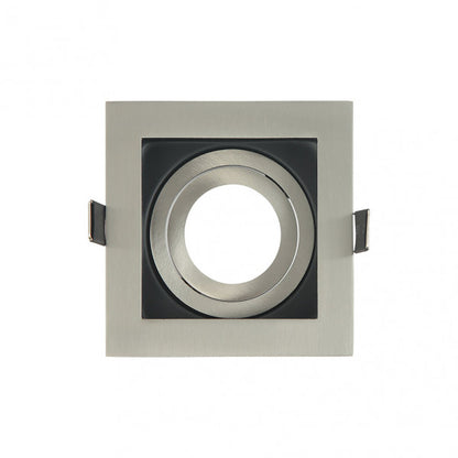 Empotrable BATU cuadrado en negro y níquel, Fabrilamp 14368CU72, luminaria de interior de aluminio para iluminación técnica.