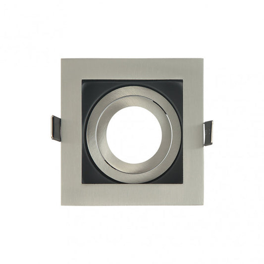 Empotrable BATU cuadrado en negro y níquel, Fabrilamp 14368CU72, luminaria de interior de aluminio para iluminación técnica.