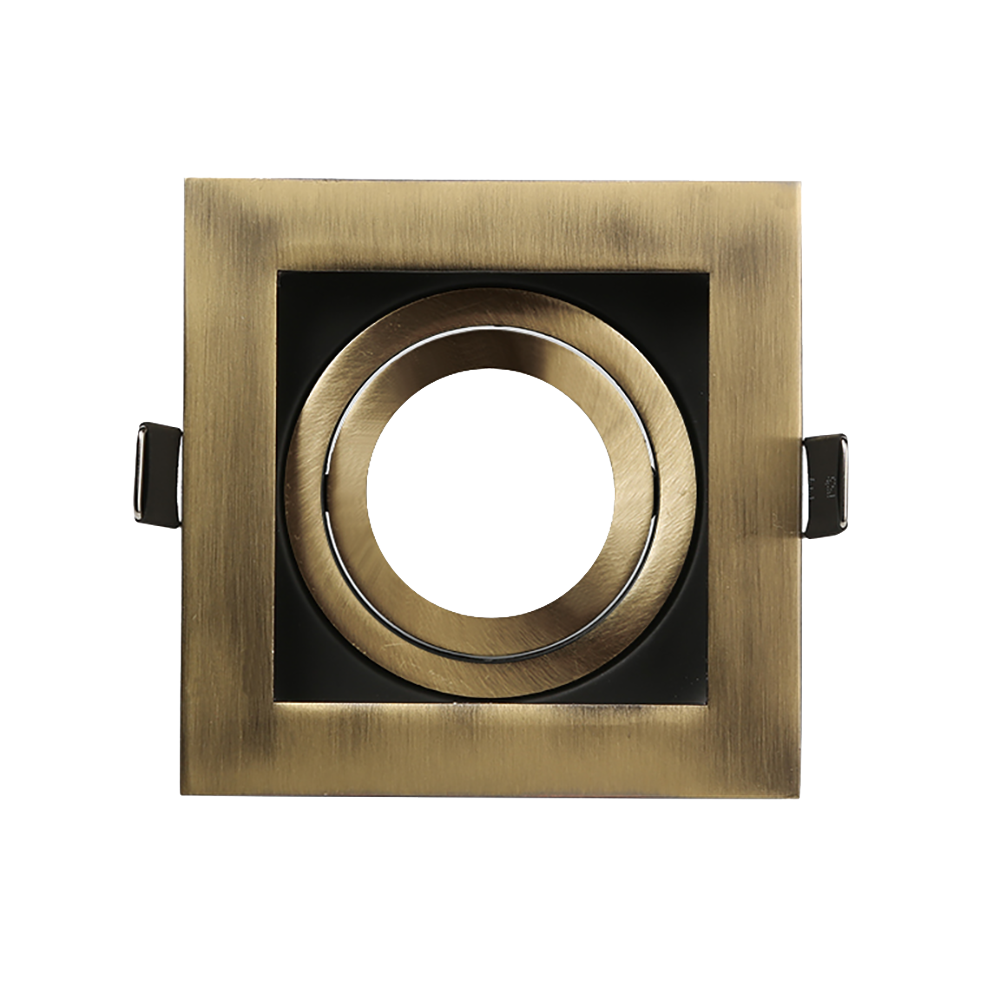 Empotrable LED BATU cuadrado negro/cuero de aluminio con foco orientable para interior Fabrilamp 14368CU73