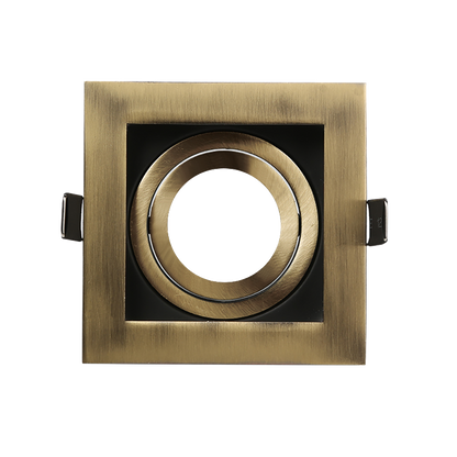 Empotrable LED BATU cuadrado negro/cuero de aluminio con foco orientable para interior Fabrilamp 14368CU73