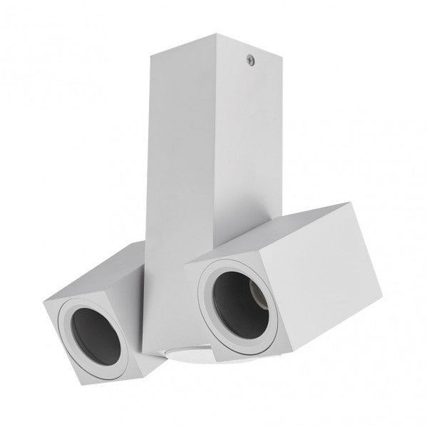 Foco Nerja 2xGU10 Blanco Orientable 360º – Fabrilamp/Abrila, iluminación interior técnica, cuerpo de aluminio blanco