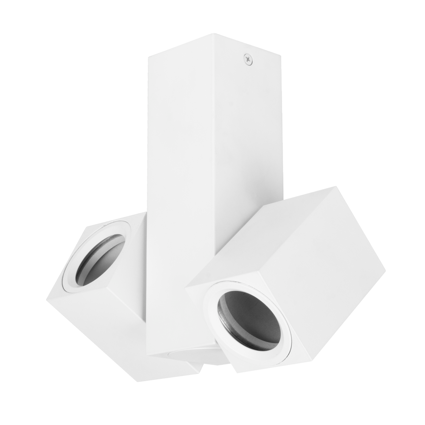 Foco Nerja 2xGU10 blanco orientable 360° con cuerpo de aluminio, Fabrilamp / Abrila, iluminación interior