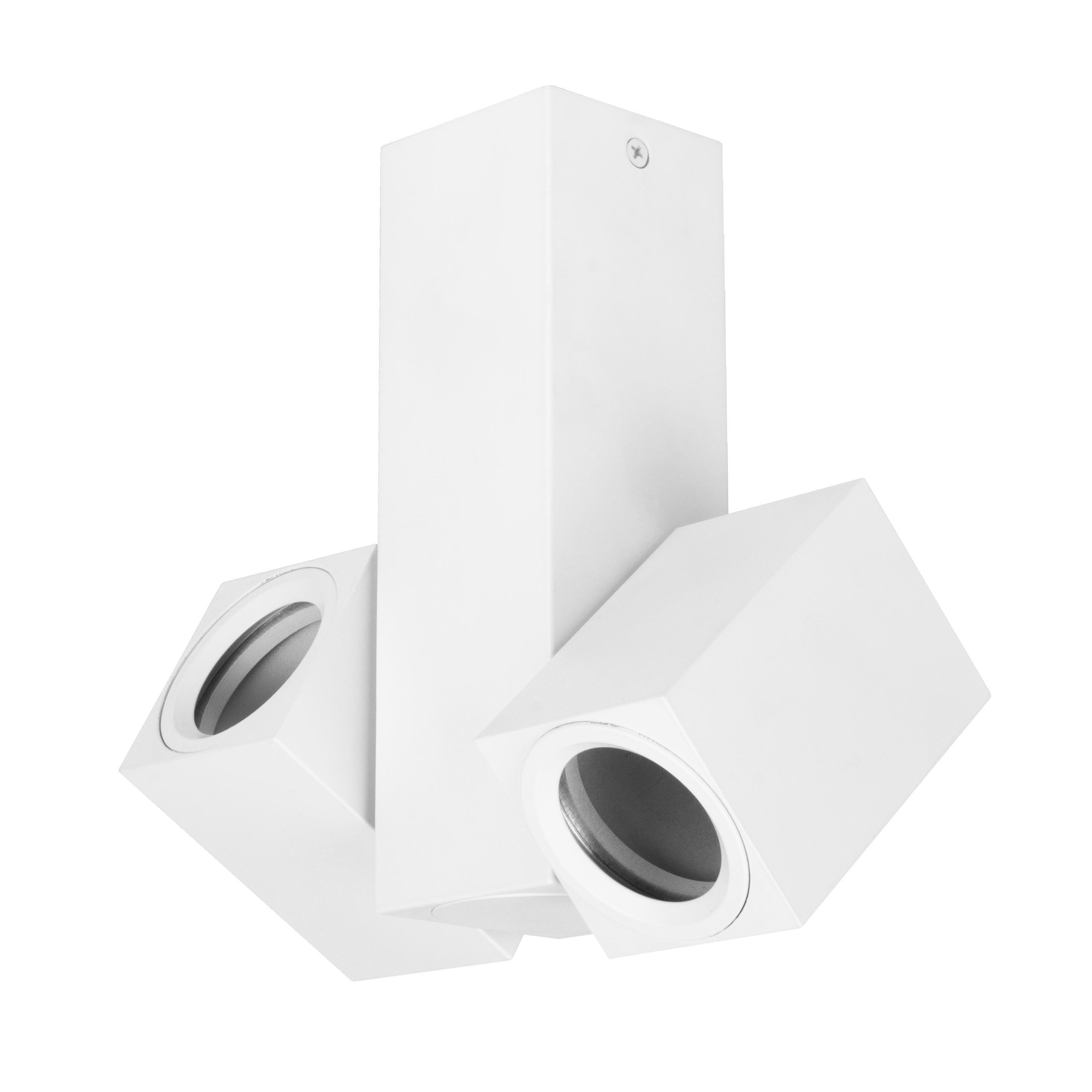 Foco Nerja 2xGU10 blanco orientable 360° con cuerpo de aluminio, Fabrilamp / Abrila, iluminación interior