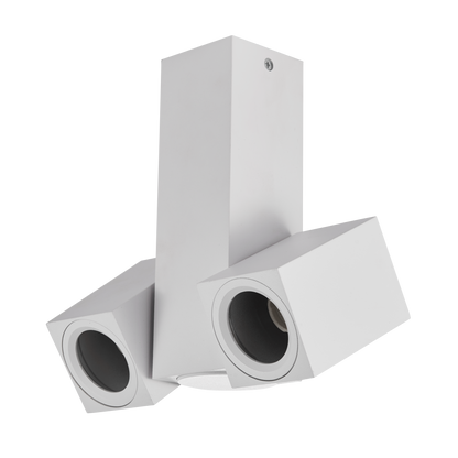 Foco Nerja 2xGU10 blanco orientable 360º en aluminio para interior – Fabrilamp/Abrila, código 143992001