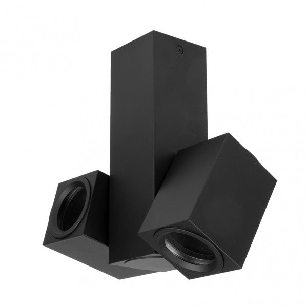 Foco de superficie NERJA negro con 2x GU10, aluminio, orientable, para interior, Fabrilamp 143992009