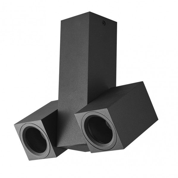 Foco de superficie NERJA negro 2x GU10 en aluminio orientable para iluminación interior doméstica – Fabrilamp