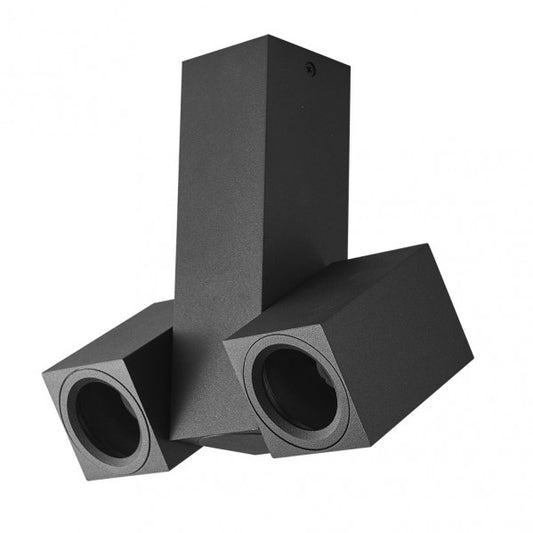 Foco de superficie NERJA negro 2x GU10 en aluminio orientable para iluminación interior doméstica – Fabrilamp