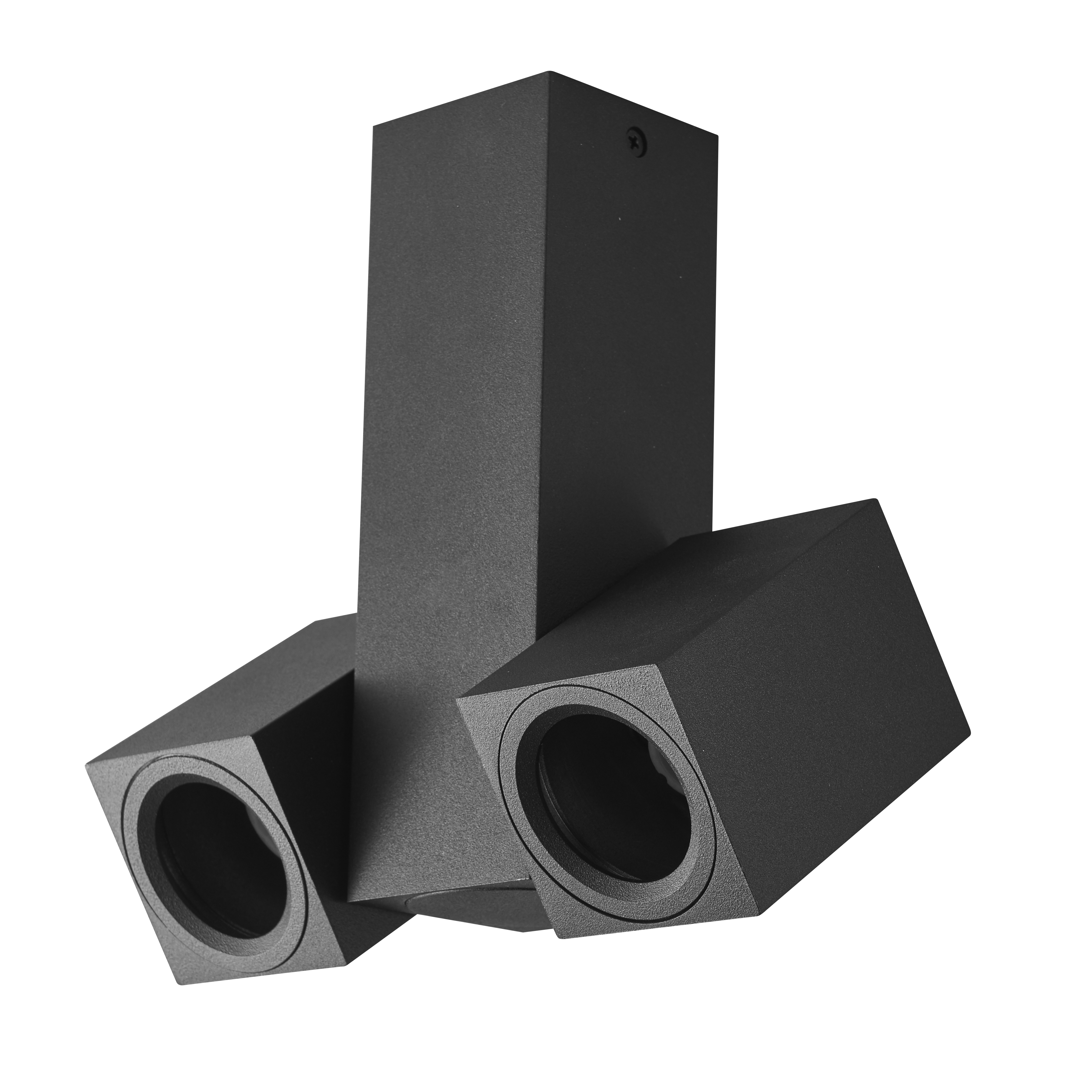 Foco de superficie NERJA negro 2x GU10 orientable en aluminio para interior | Fabrilamp 143992009