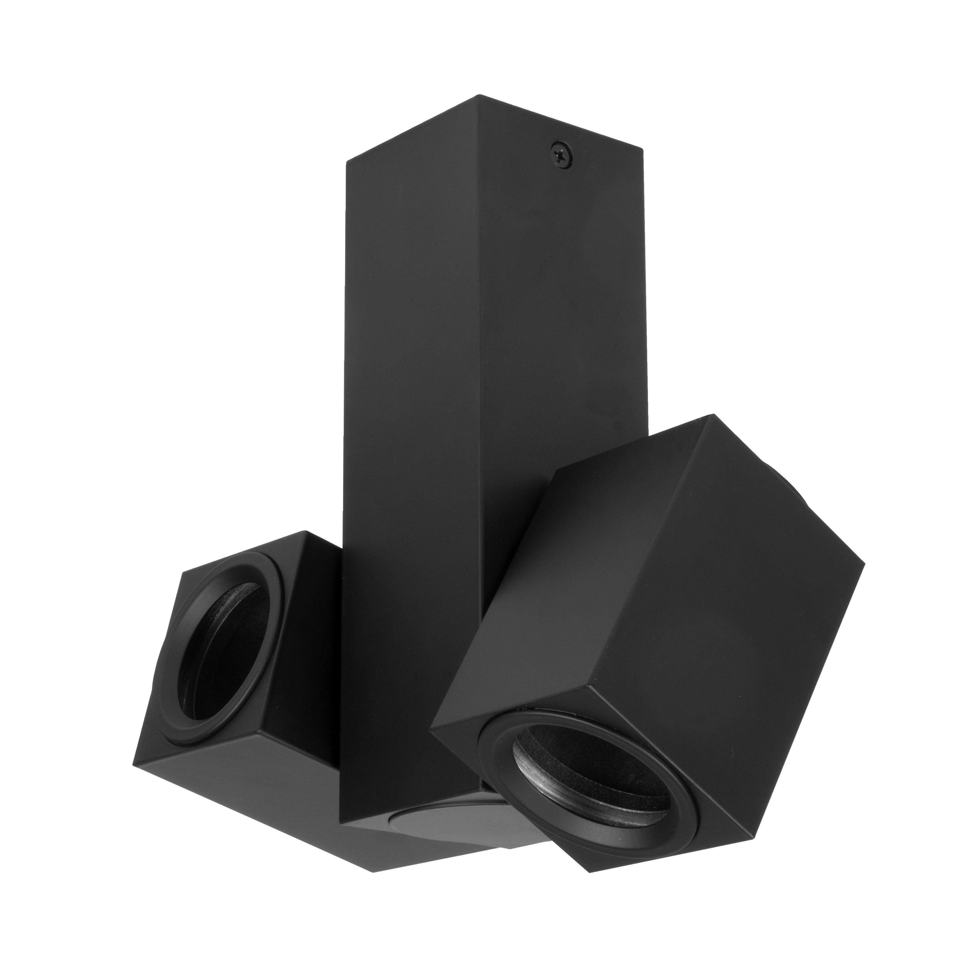 Foco de superficie NERJA Negro 2xGU10 orientable de aluminio para iluminación interior | Fabrilamp 143992009