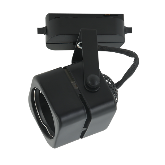Foco de carril ARTA Cubo Negro 1xGU10, orientable, aluminio, iluminación interior – Fabrilamp