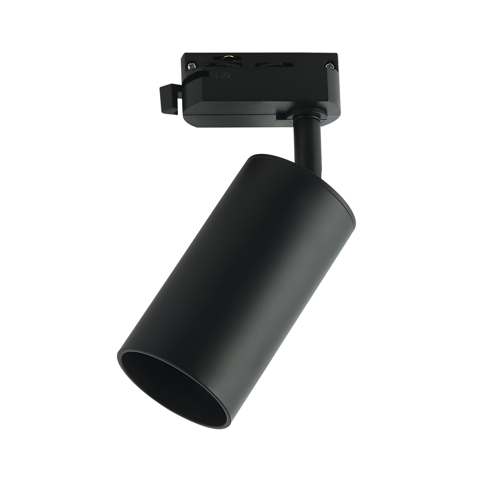 Foco de carril Voronia negro orientable 360° en aluminio para iluminación interior – Fabrilamp