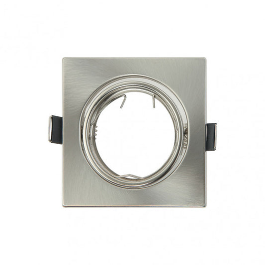 Empotrable Magura cuadrado níquel para interior doméstico, acabado metal y GU10 — Fabrilamp/Abrila 14428OC03