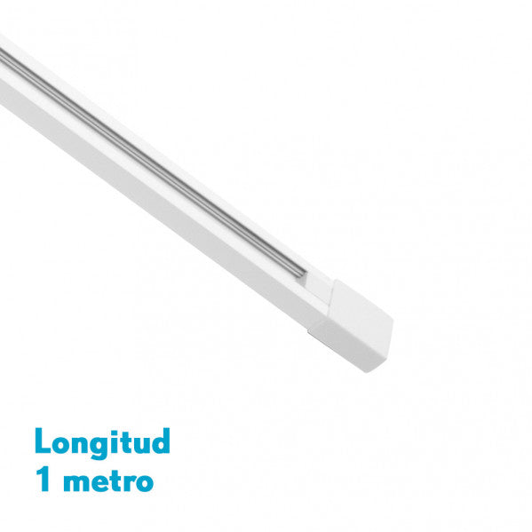 Carril Pindal Blanco 1m, Fabrilamp, modelo 1443CARRIL-1-BL — riel de aluminio para iluminación técnica interior con focos, uso profesional