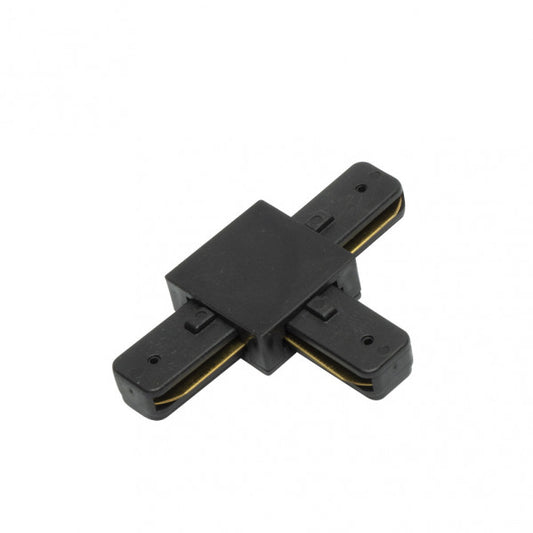 Conector en T Pindal negro de aluminio, modelo 1443CONECT-T-NE, Fabrilamp/Abrila — accesorio de iluminación técnica profesional.