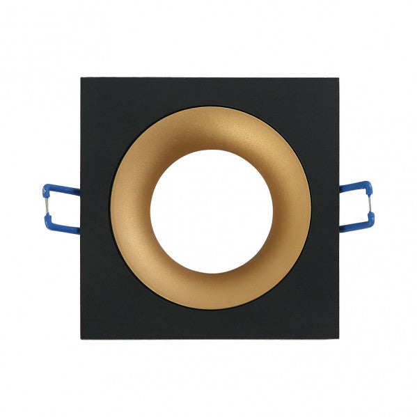 Empotrable ANOU Cuadrado Negro/Oro para techo – Fabrilamp 14448CU16, iluminación interior con GU10, marco de aluminio