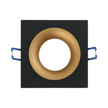 Empotrable ANOU Cuadrado Negro/Oro para techo – Fabrilamp 14448CU16, iluminación interior con GU10, marco de aluminio