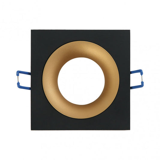 Empotrable ANOU Cuadrado Negro/Oro para techo – Fabrilamp 14448CU16, iluminación interior con GU10, marco de aluminio