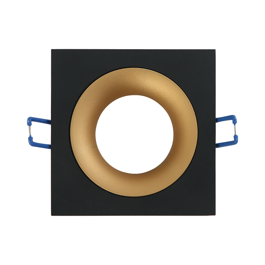 Empotrable ANOU cuadrado negro/oro, Fabrilamp 14448CU16 – luminaria de techo en aluminio para interior con GU10