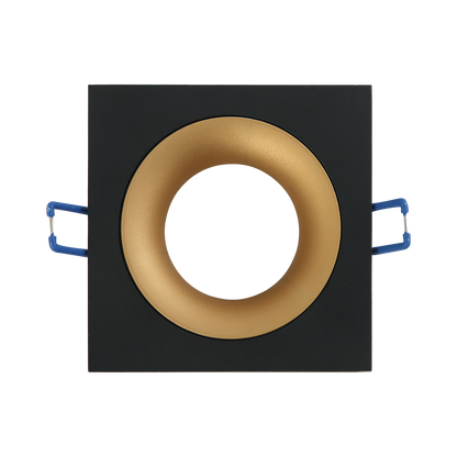 Empotrable ANOU cuadrado negro/oro, Fabrilamp 14448CU16 – luminaria de techo en aluminio para interior con GU10