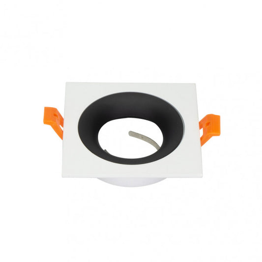 Empotrable ANOU cuadrado blanco/negro en aluminio | Fabrilamp 14448CU26, iluminación técnica interior GU10, diseño moderno