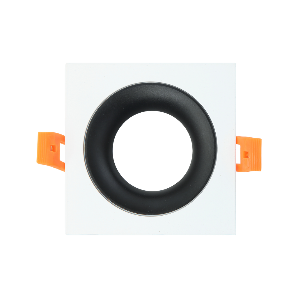 Empotrable ANOU Cuadrado Blanco/Negro en aluminio, Fabrilamp 14448CU26, iluminación técnica interior con base GU10, diseño moderno.