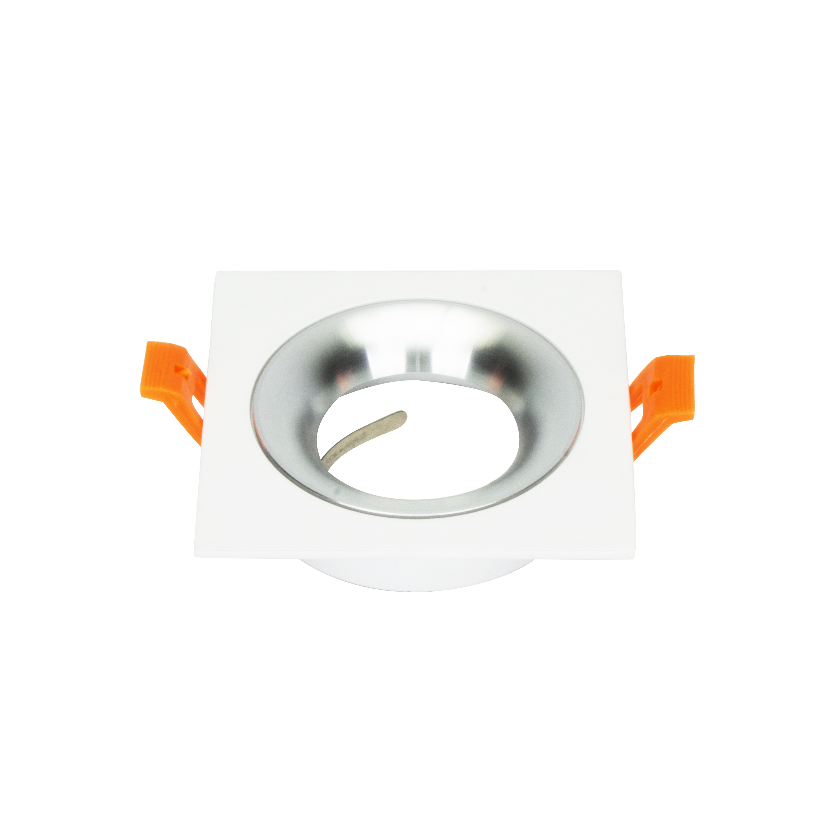 Empotrable ANOU Blanco/Cromo de Fabrilamp, modelo 14448CU46, luminaria empotrable cuadrada para interior, uso doméstico, acabado blanco y cromo