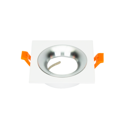 Empotrable ANOU Blanco/Cromo de Fabrilamp, modelo 14448CU46, luminaria empotrable cuadrada para interior, uso doméstico, acabado blanco y cromo