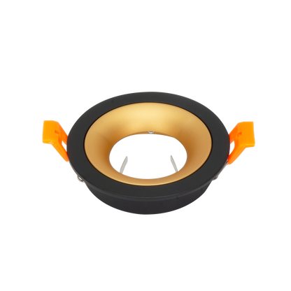 Empotrable redondo ANOU negro y oro de aluminio para iluminación interior | Fabrilamp modelo 14448RE16