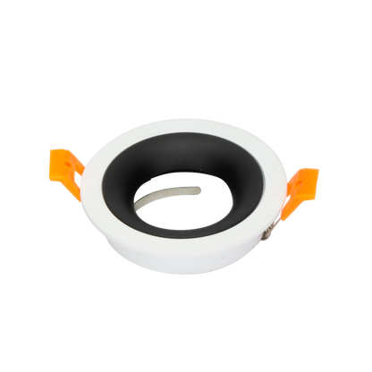 Empotrable ANOU redondo blanco/negro de aluminio para interior con iluminación GU10 - Fabrilamp 14448RE26