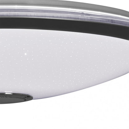 Plafón LED Magallanes 48W RGB de Fabrilamp, acabado blanco y cromo, iluminación interior moderna con RGB
