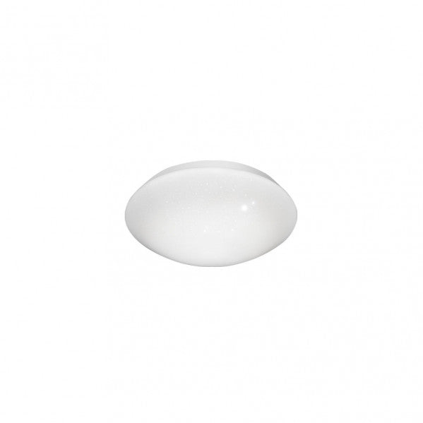 Plafón LED redondo Calígula blanco de Fabrilamp 145682301 instalado en techo, iluminación interior moderna para el hogar.