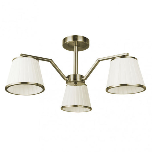 Lámpara Trebol 3xE14 en cuero beige de Abrila, diseño moderno clásico de 24x56x56 cm con estructura de metal textil para iluminación doméstica e interior decorativo, referencia 151653014.