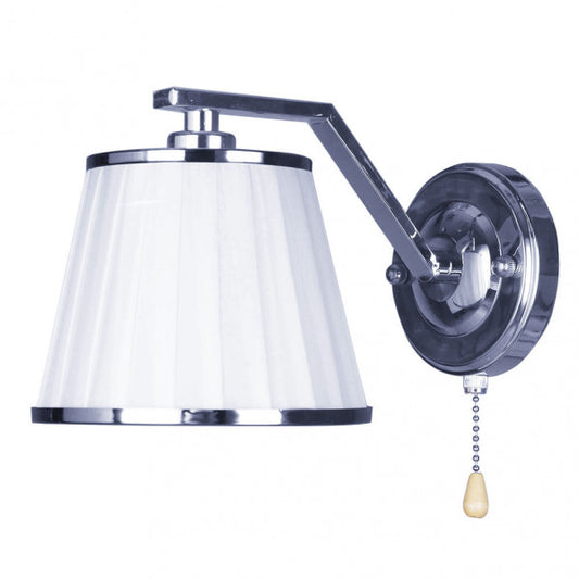 Aplique de pared Trebol 1xE14 en cromo blanco de 15x25cm, modelo Abrila 151661020, lámpara moderna vintage de metal textil para decoración interior y uso doméstico