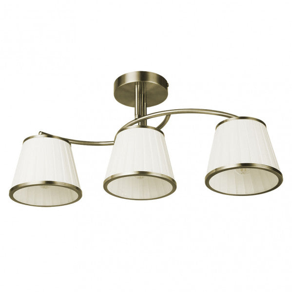 Lámpara de techo Lantanas 3xE27 en cuero beige de Abrila, diseño clásico moderno con metal y textil para iluminación interior doméstica, referencia 151753014, ideal para decoración elegante en hogares.