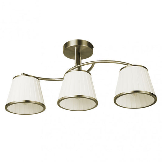 Lámpara de techo Lantanas 3xE27 en cuero beige de Abrila, diseño clásico moderno con metal y textil para iluminación interior doméstica, referencia 151753014, ideal para decoración elegante en hogares.