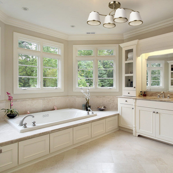 Lámpara Lantanas 4xE27 en cuero beige de Abrila, diseño clásico moderno con estructura de metal y textil para iluminación interior doméstica, modelo 151754014 ideal para decoración elegante.