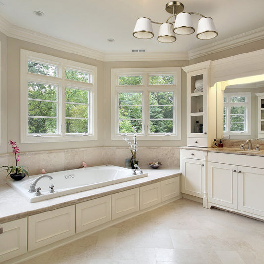 Lámpara Lantanas 4xE27 en cuero beige de Abrila, diseño clásico moderno con estructura de metal y textil para iluminación interior doméstica, modelo 151754014 ideal para decoración elegante.