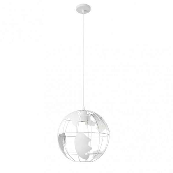 Lámpara colgante Orbe Blanco 30x30 cm de Abrila modelo 152193001, diseño moderno en metal para iluminación doméstica interior con casquillo E27, ideal para decoración minimalista.