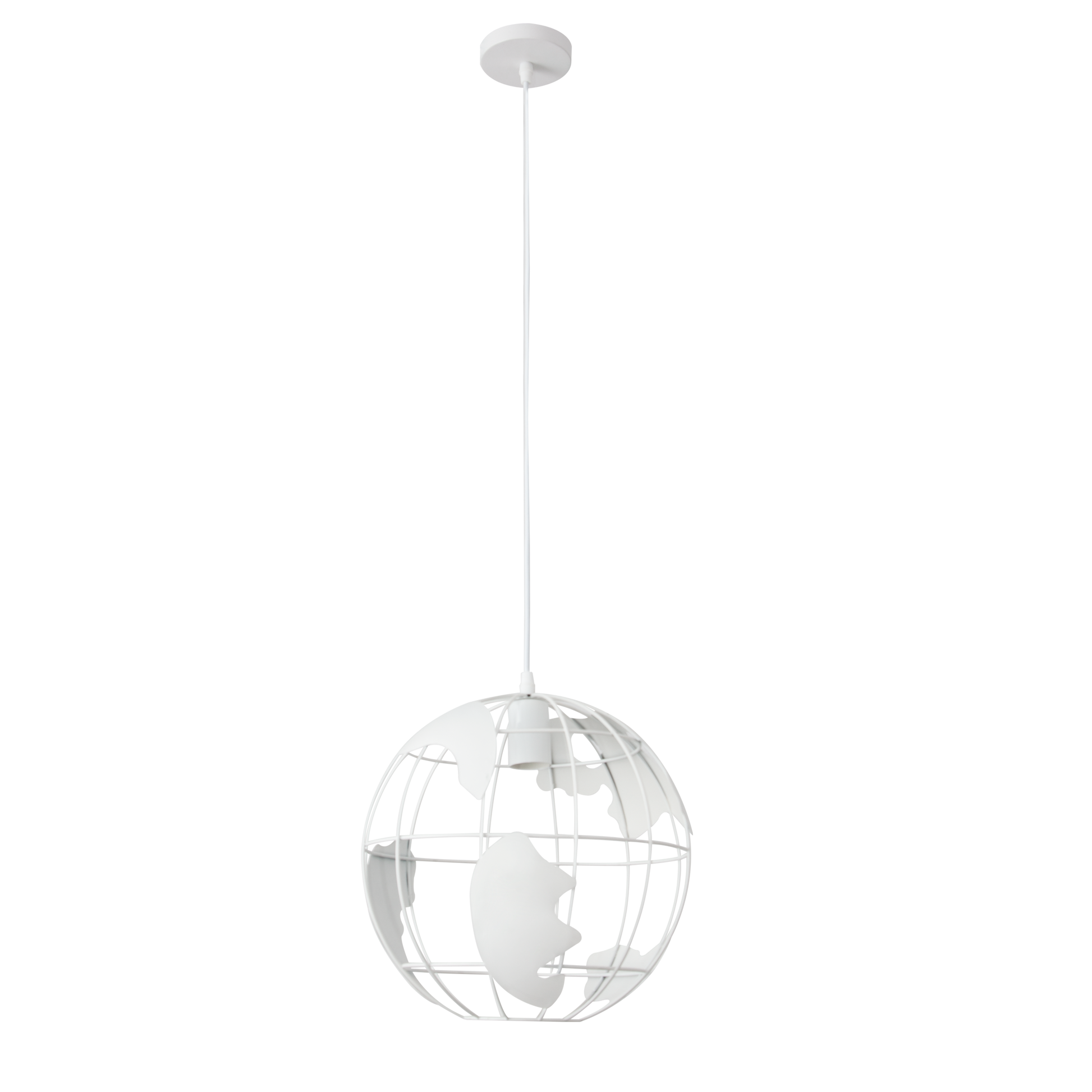 Lámpara colgante Orbe Blanco de Abrila, diseño moderno esférico de metal 30x30 cm con casquillo E27 para iluminación doméstica interior y decoración contemporánea, modelo 152193001.