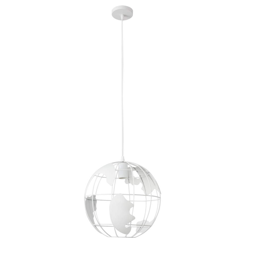 Lámpara colgante Orbe Blanco de Abrila, diseño moderno esférico de metal en 30x30 cm para iluminación doméstica interior, casquillo E27, ideal para decoración minimalista AI2 152193001