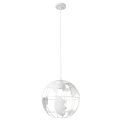 Lámpara colgante orbe blanco de metal moderno Abrila, diseño esférico de 30x30 cm con casquillo E27 para iluminación doméstica interior y decoración minimalista, referencia 152193001.