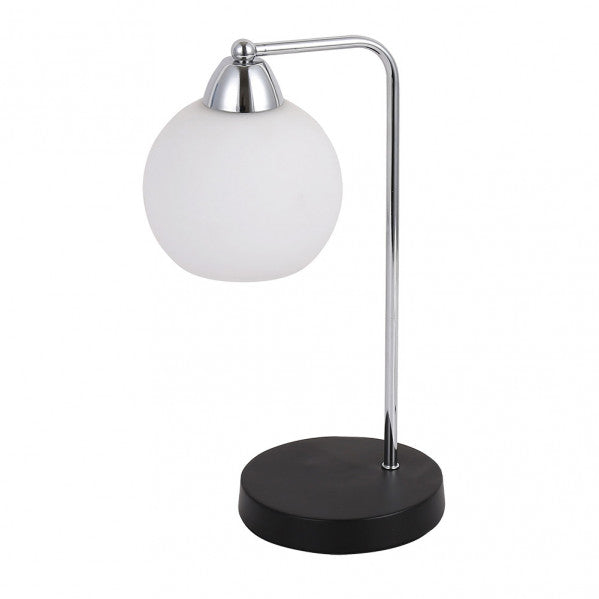 Lámpara sobremesa Pissis de Abrila en acabado cromo y negro, diseño contemporáneo moderno con base de metal y cristal, casquillo E27 para iluminación doméstica, ideal para decoración interior AI2, modelo 152871020.