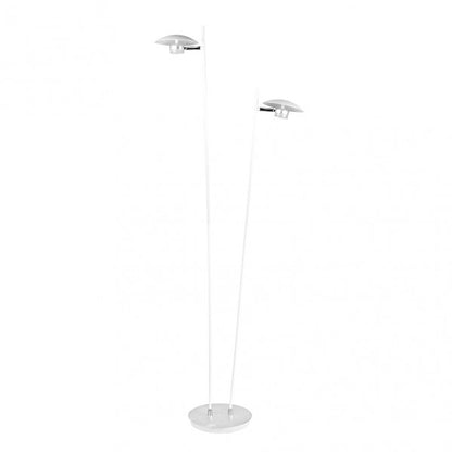 Pie de salón Ciudad del Cabo de Abrila en blanco y plata, lámpara LED de 2L y 12W para iluminación interior moderna en metal, diseño doméstico y decorativo para salones (modelo 153642074).